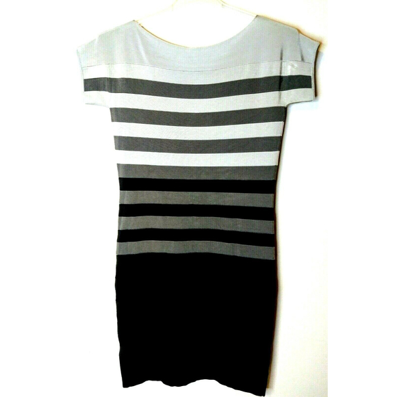 French Connection Dresses & Skirts - French Connection Sheath Bodycon Pencil Dress 10 Gray Black Ombre Knit